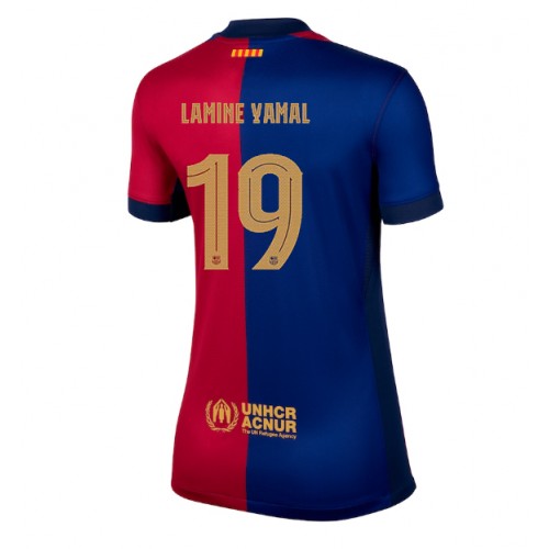 Fotballdrakt Dame Barcelona Lamine Yamal #19 Hjemmedrakt 2024-25 Kortermet